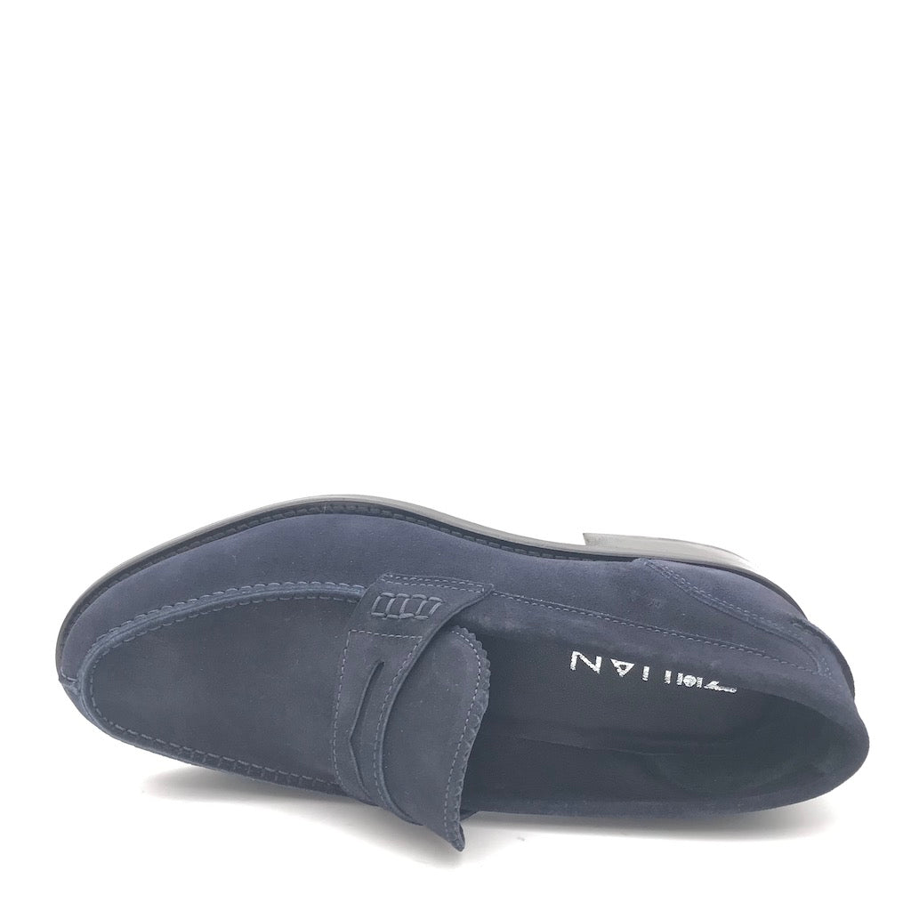 Zulian Calzature Mocassino college in crosta blu Offerte stagionali