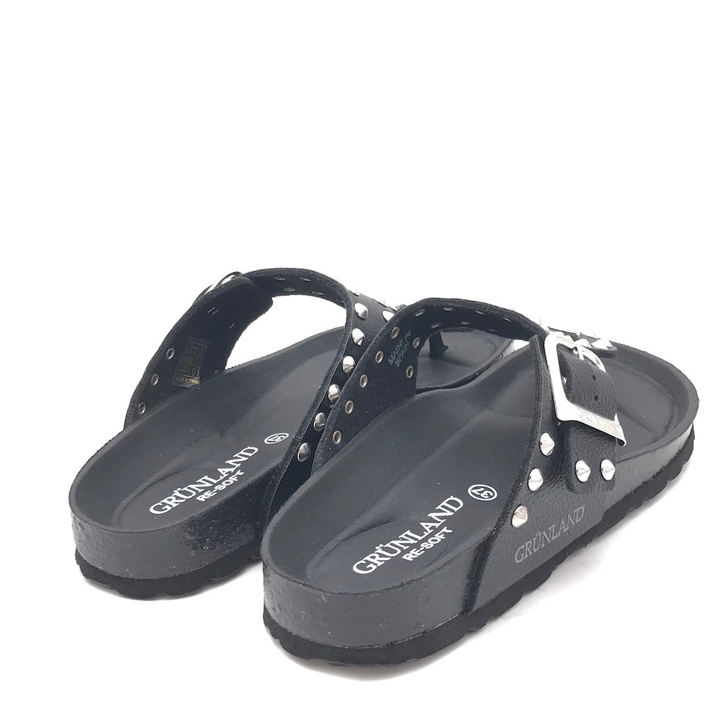 Zulian Calzature Ciabatta Sara infradito nera borchie Rilascio limitato