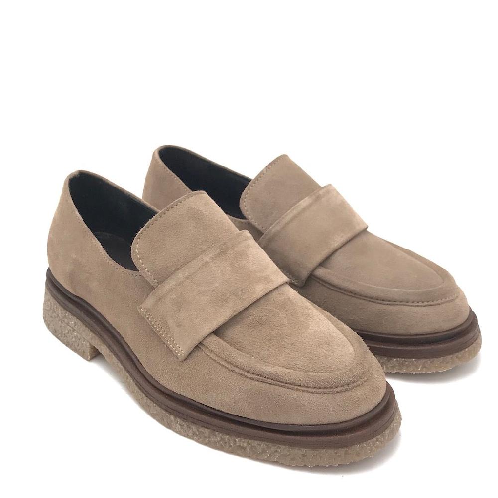 Zulian Calzature Mocassino Kipp in crosta taupe Discount Store per i nuovi prodotti