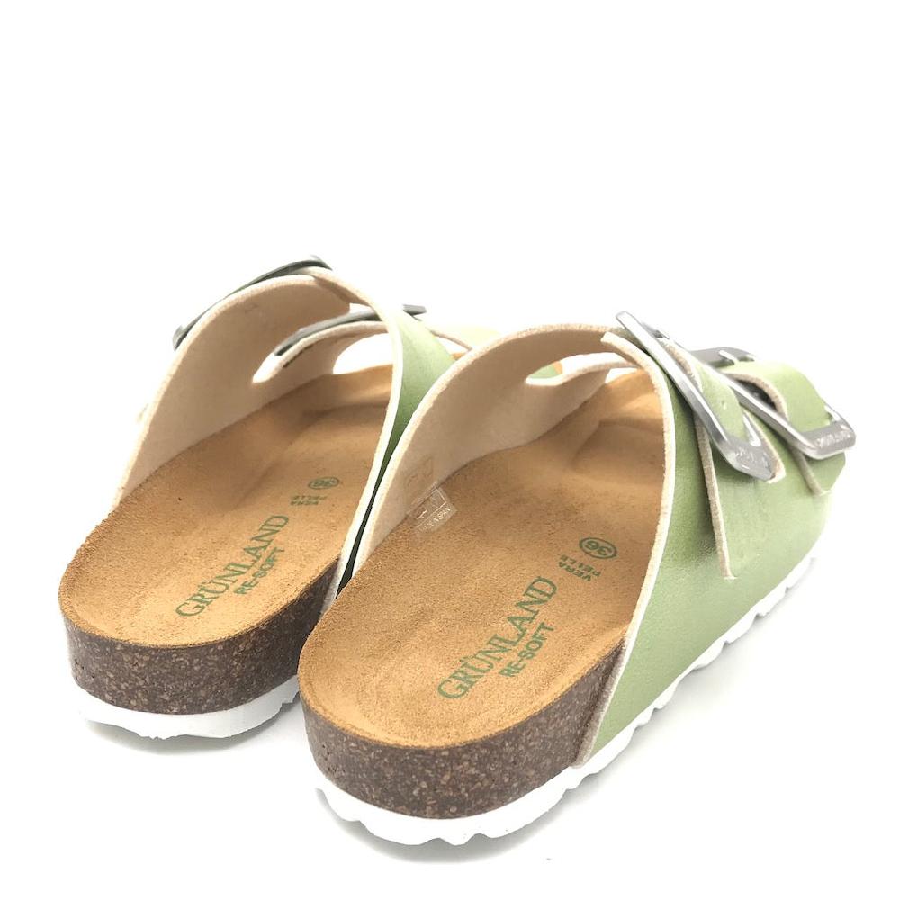 Zulian Calzature Ciabatta Sara doppia fibbia verde 50% di sconto con spedizione gratuita