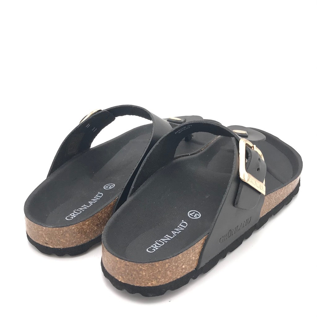 Zulian Calzature Ciabatta Sara infradito pelle nera Esporta salva