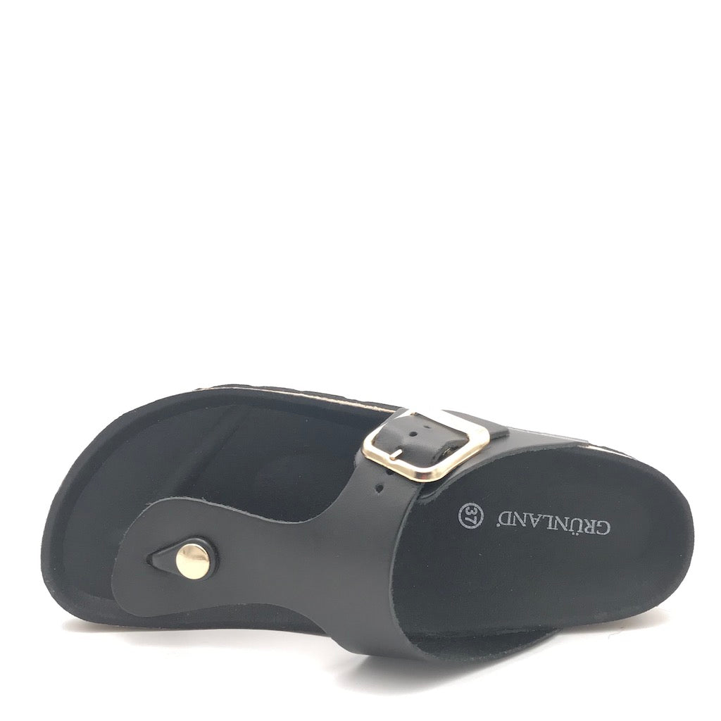 Zulian Calzature Ciabatta Sara infradito pelle nera Esporta salva