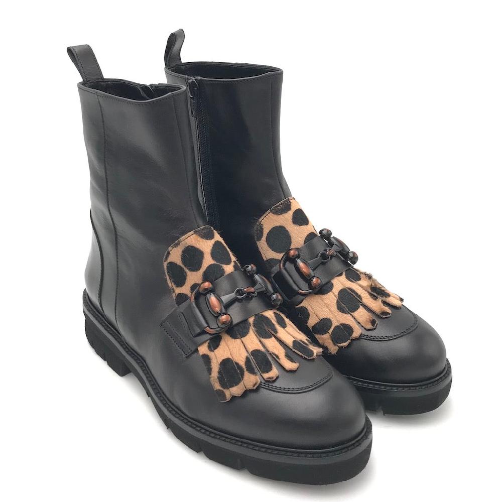 Zulian Calzature Tronchetto nero animalier Acquista Ora