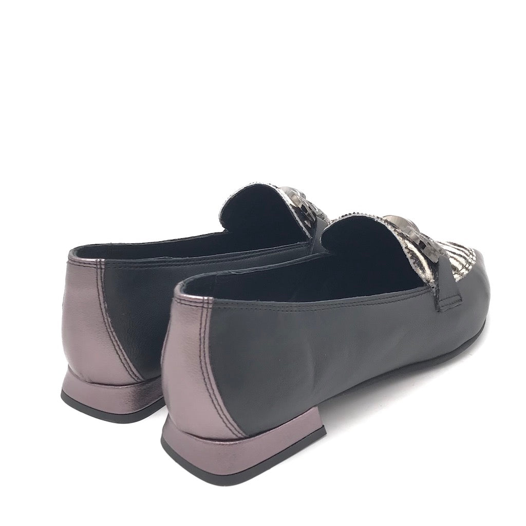 Zulian Calzature Mocassino zebra pelle nera Novità