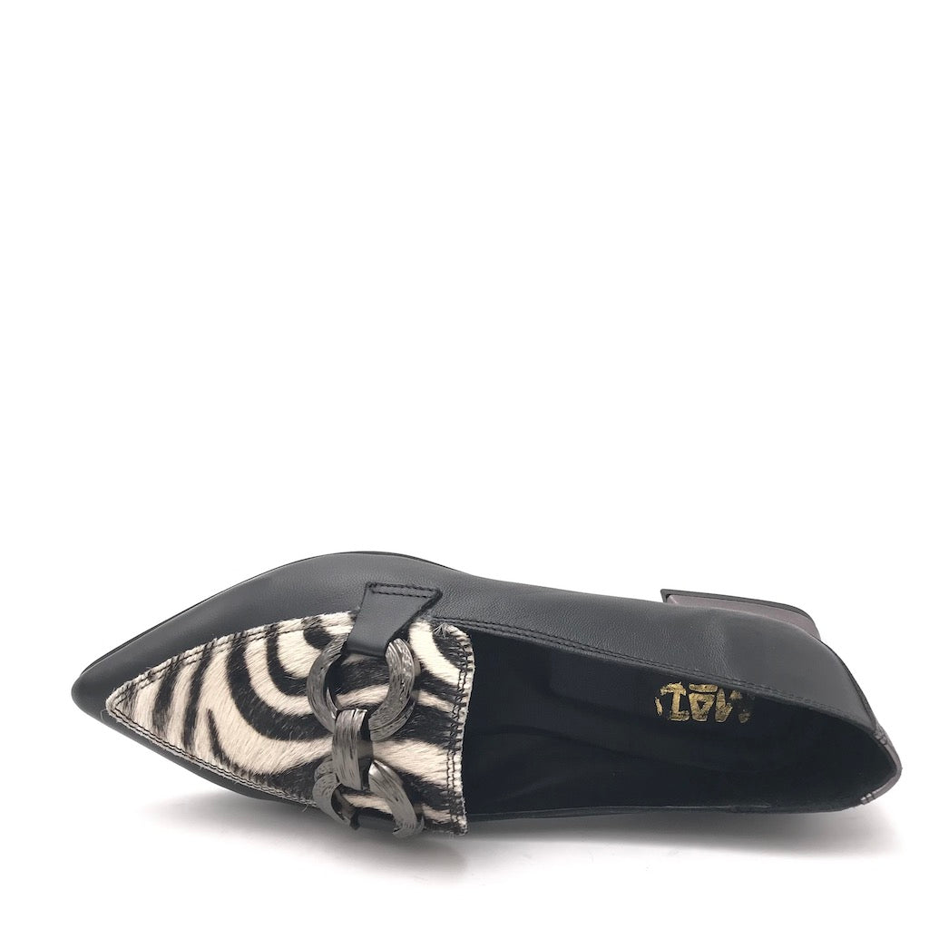 Zulian Calzature Mocassino zebra pelle nera Novità