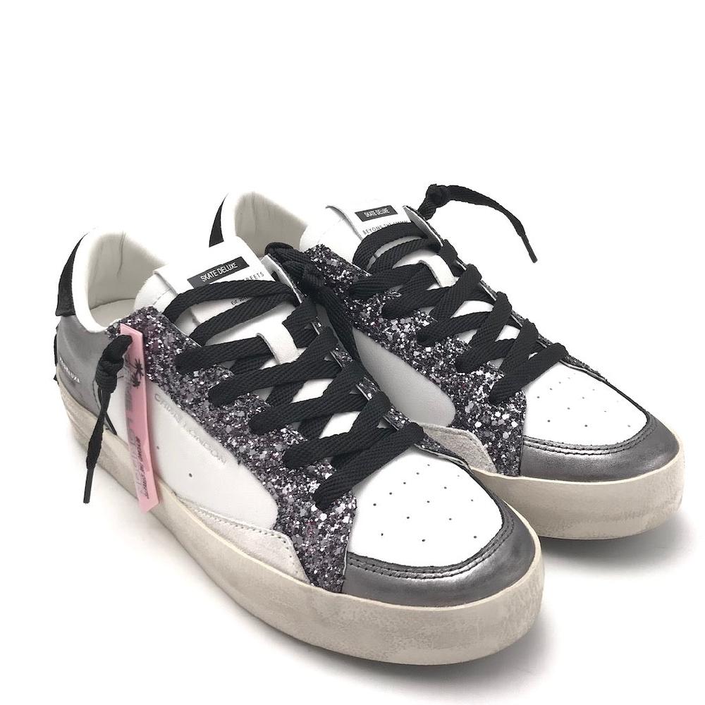 Zulian Calzature Sneakers SK8 Delux bianca-antracite Sconto