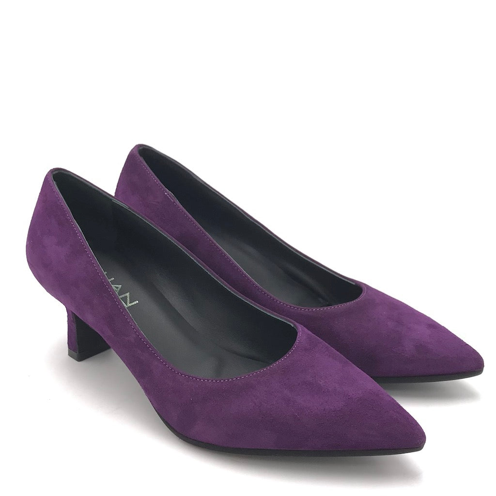 Zulian Calzature Decolletè Lory in camoscio viola Prezzo di fabbrica