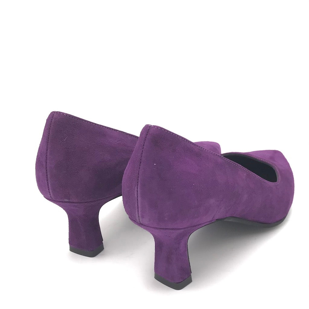 Zulian Calzature Decolletè Lory in camoscio viola Prezzo di fabbrica