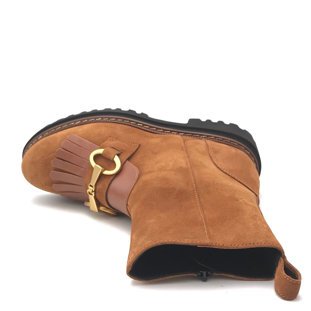 Zulian Calzature Tronchetto velour cuoio Offerta temporanea