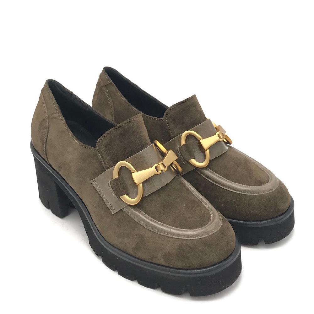 Zulian Calzature Mocassino velour oliva Offerte esclusive