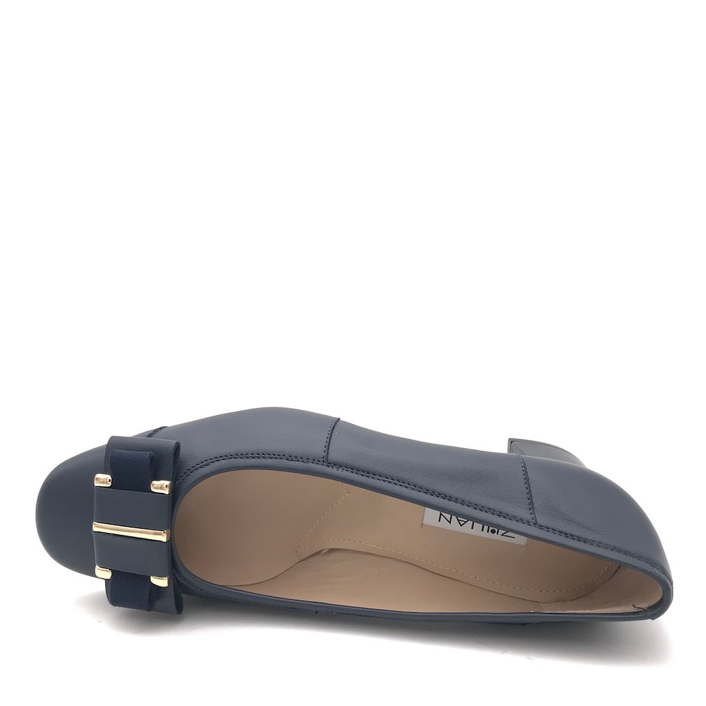 Zulian Calzature Ballerina in pelle blu Only for today
