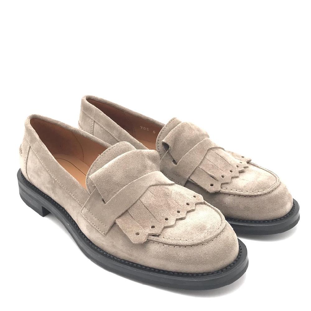 Zulian Calzature Mocassino frangia in crosta sand Italy