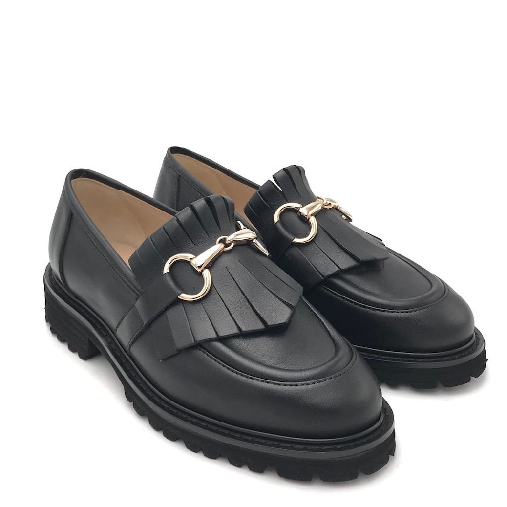 Zulian Calzature Mocassino Lina frangia nero Online