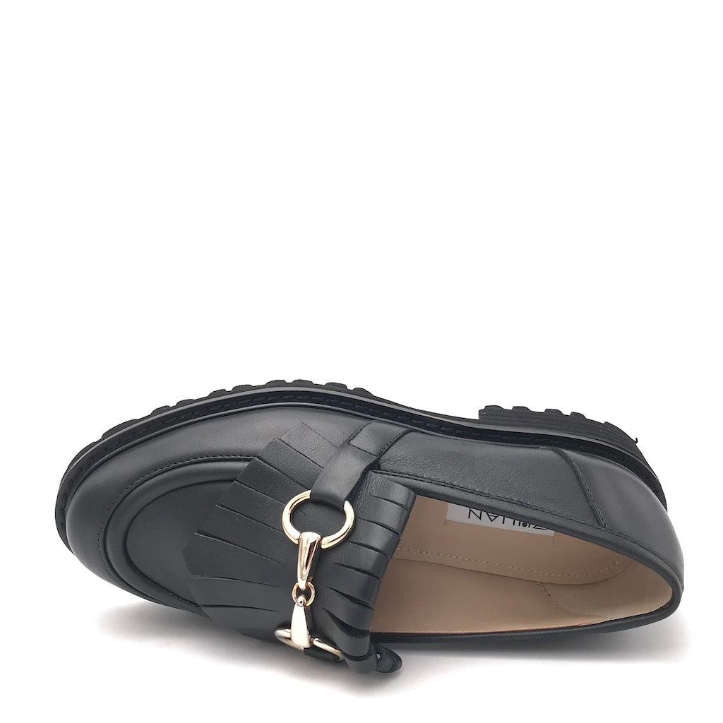Zulian Calzature Mocassino Lina frangia nero Online