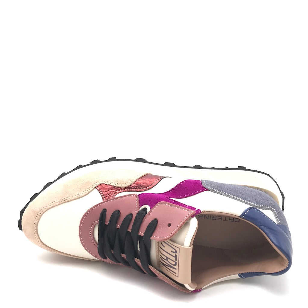 Zulian Calzature Sneakers running multicolor-off white Vendita Calda