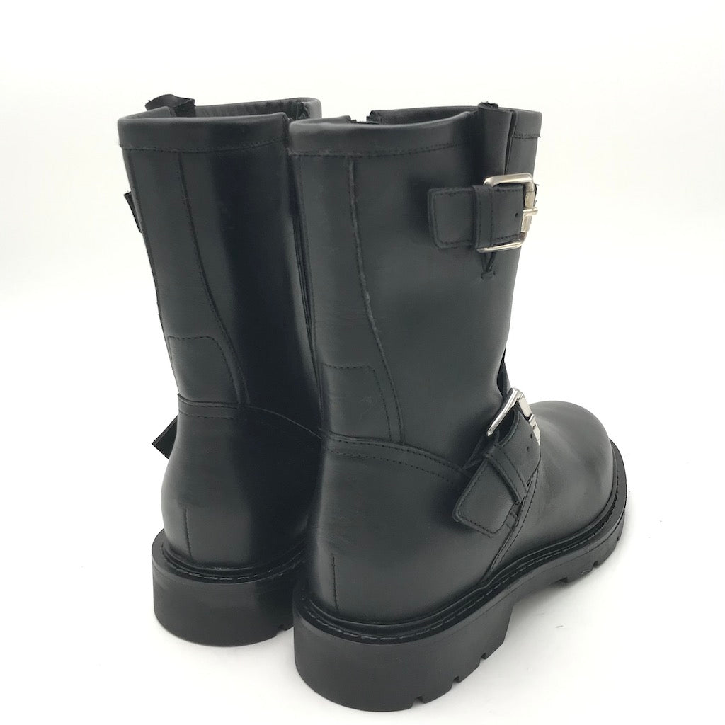 Zulian Calzature Biker in pelle nera Negozio
