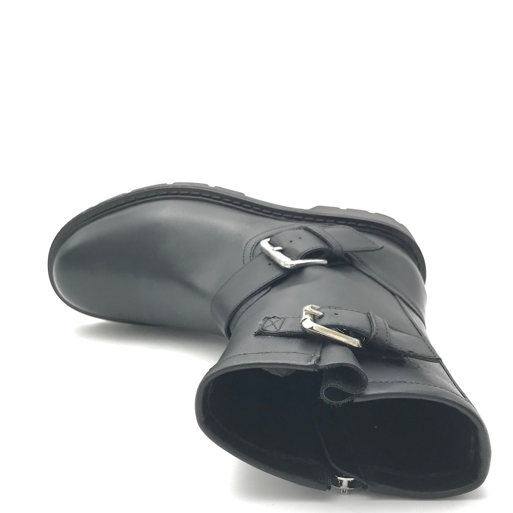 Zulian Calzature Biker in pelle nera Negozio