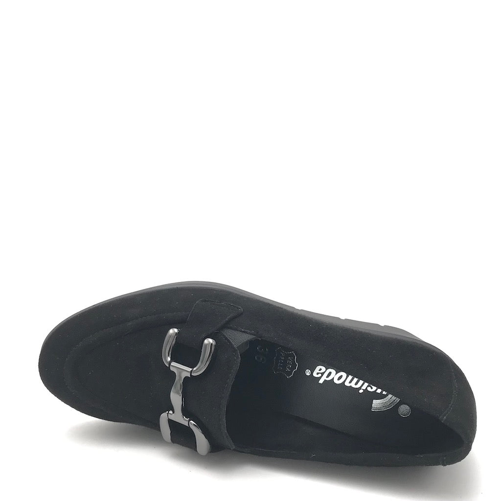 Zulian Calzature Mocassino zeppa in camoscio nero Offerta Pasqua