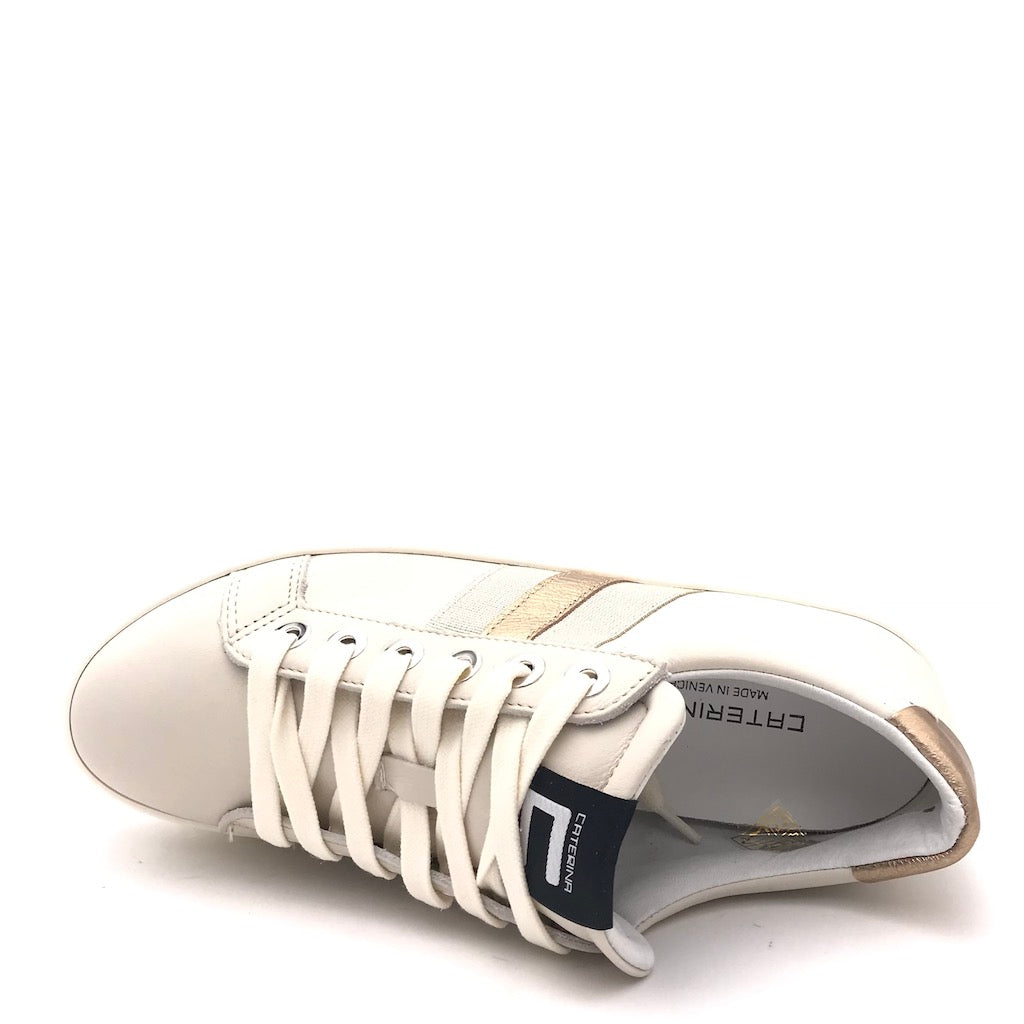 Zulian Calzature Sneakers in pelle beige Vendita calda