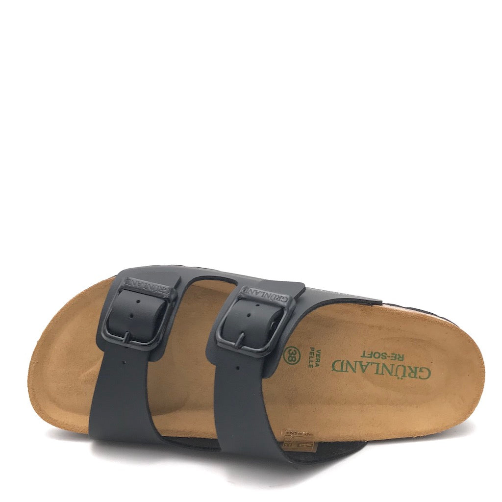 Zulian Calzature Ciabatta Sara doppia fibbia nera Online Outlet