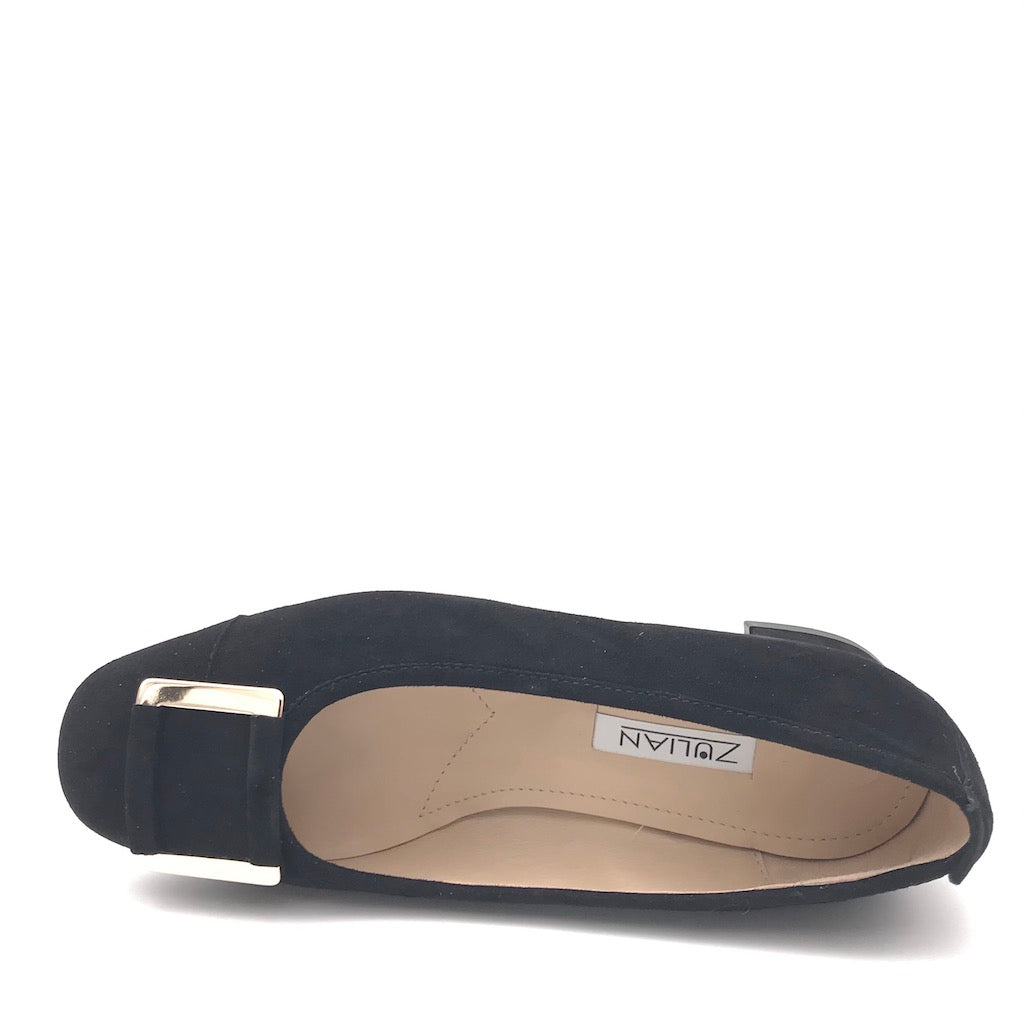 Zulian Calzature Ballerina in camoscio nero Offerta temporanea