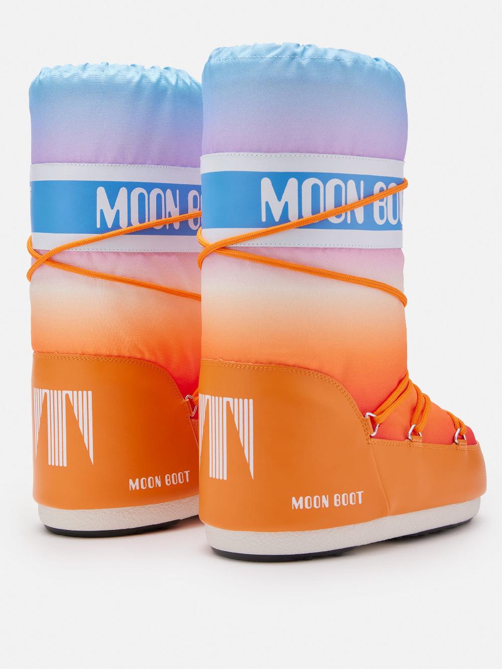 Moon Boot ICON ARANCIONE CON STAMPA SUNRISE Qualità