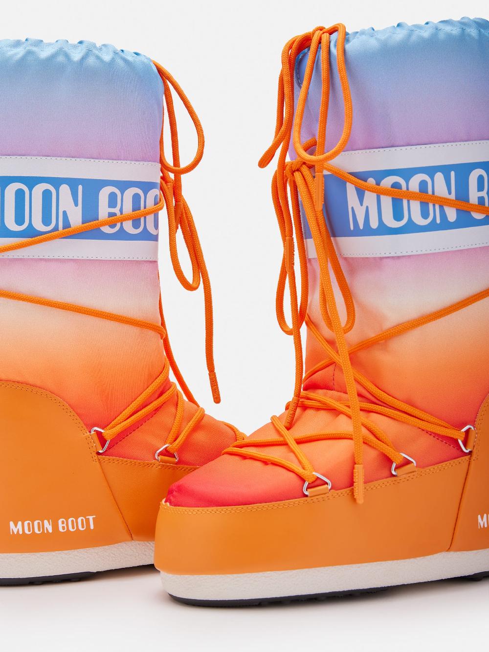 Moon Boot ICON ARANCIONE CON STAMPA SUNRISE Qualità