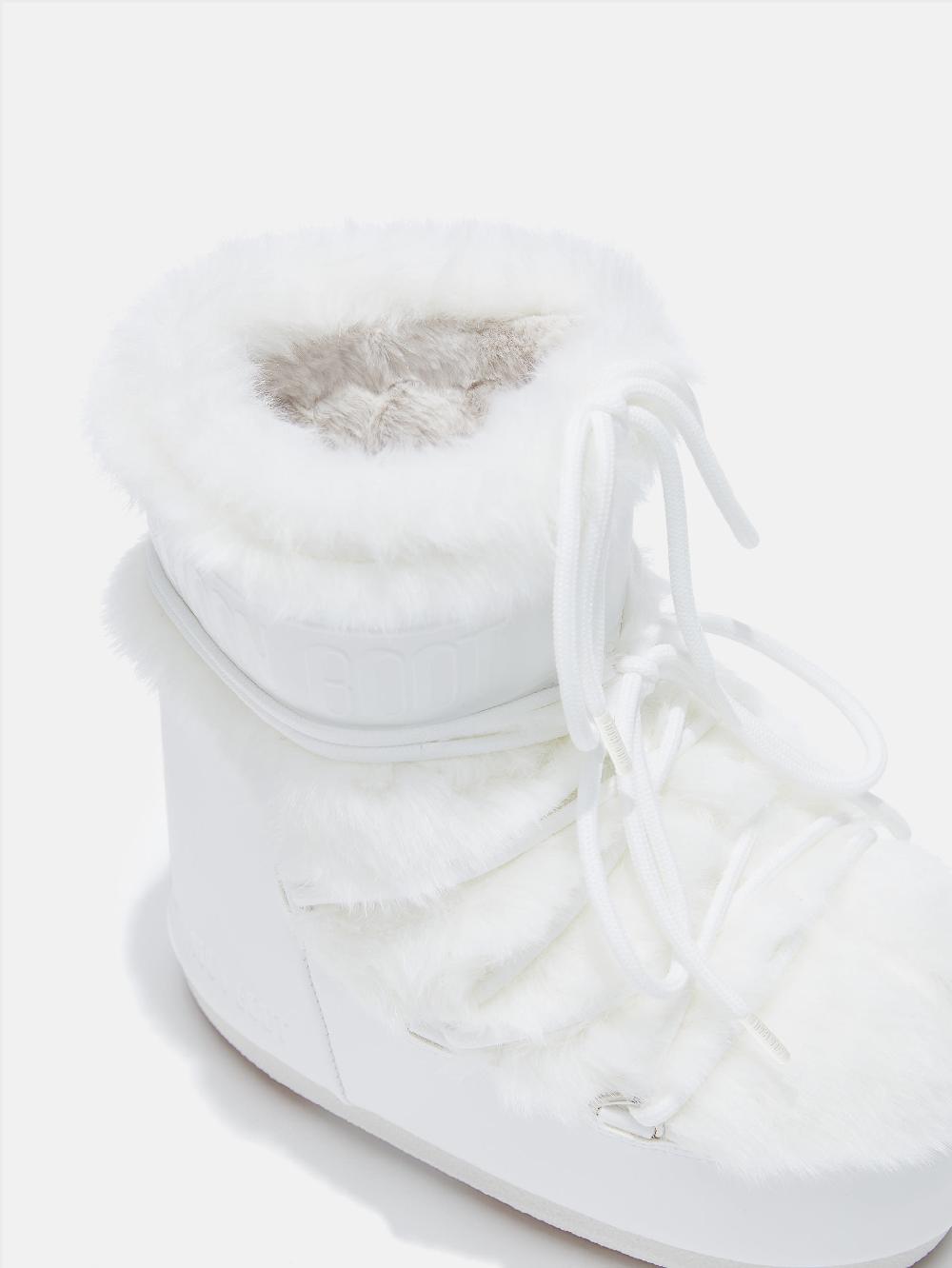 Moon Boot ICON LOW BIANCO IN ECOPELLICCIA Prezzo Ridotto