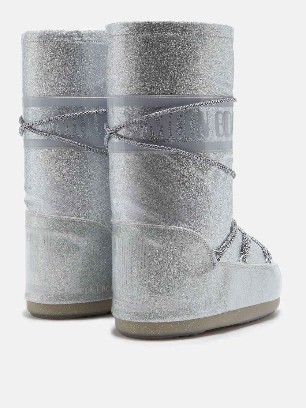 Moon Boot ICON GLITTER ARGENTO In Vendita