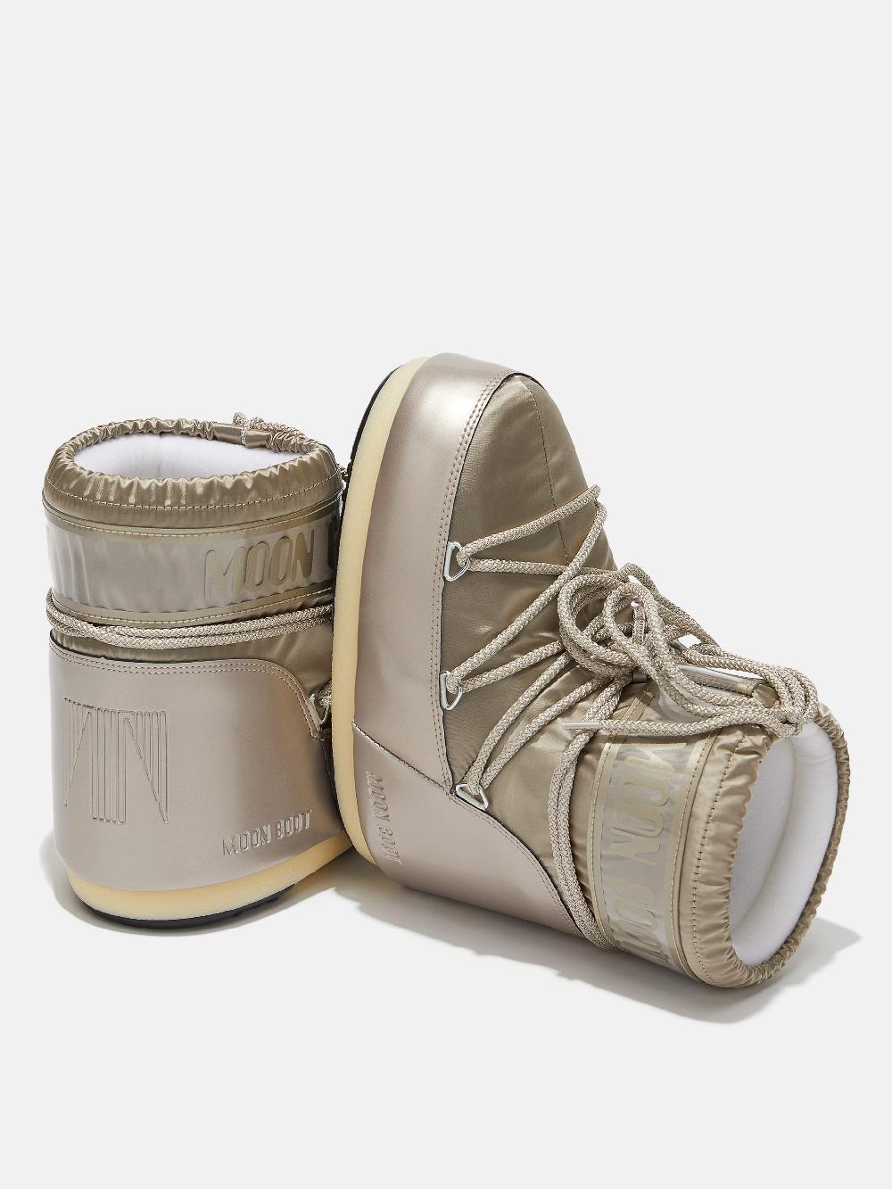 Moon Boot ICON LOW GLANCE PLATINO IN RASO Hotsell