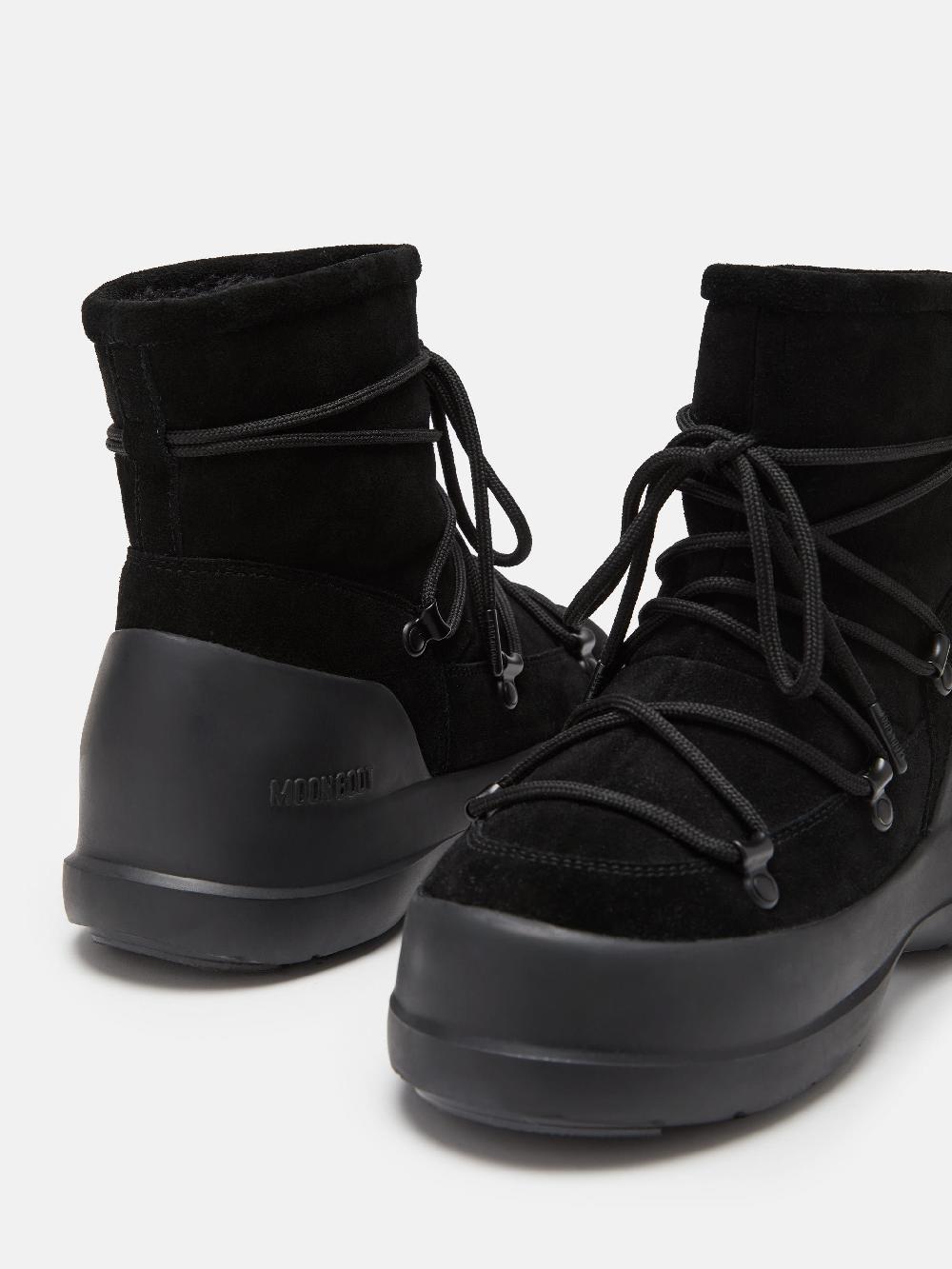 Moon Boot STIVALE LUNA NERO IN PELLE SCAMOSCIATA Prezzo Ridotto