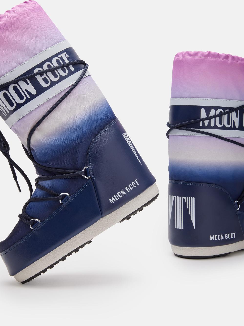 Moon Boot ICON BLU CON STAMPA MOONRISE Vendita Calda