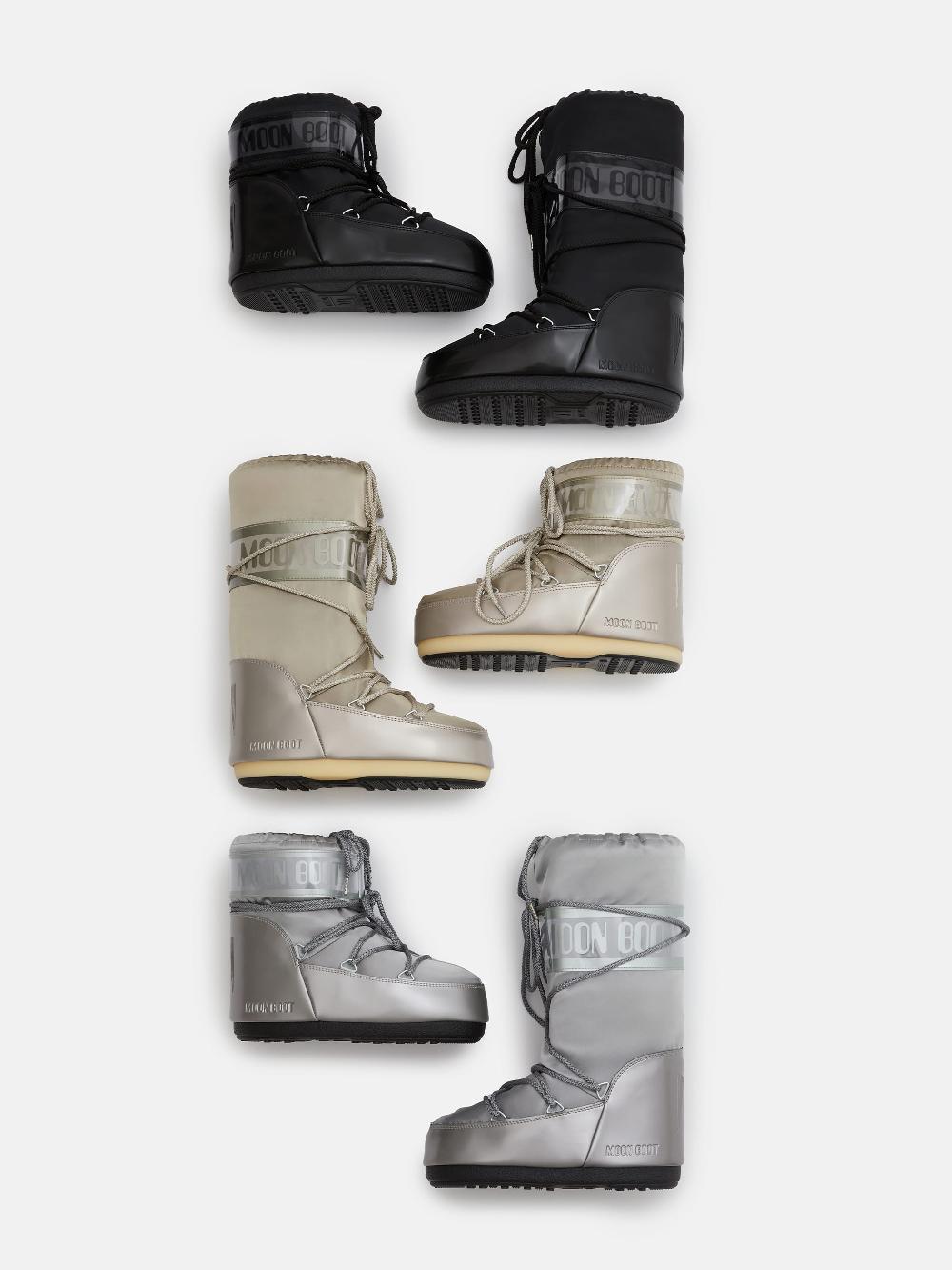 Moon Boot ICON LOW GLANCE ARGENTO IN RASO 2025