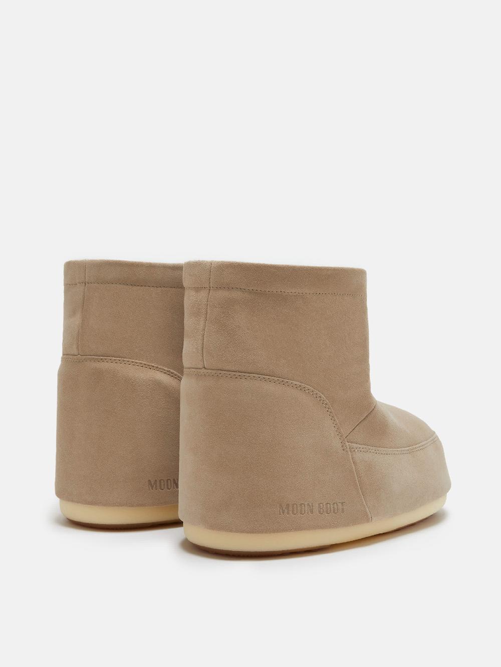 Moon Boot ICON LOW NOLACE BEIGE IN PELLE SCAMOSCIATA Spedizione Gratuita