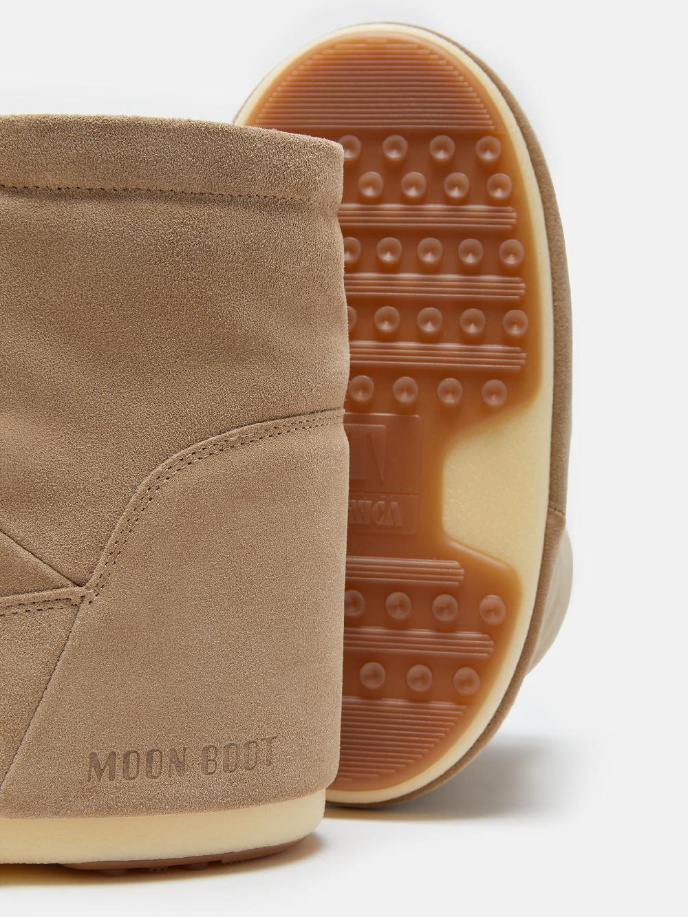 Moon Boot ICON LOW NOLACE BEIGE IN PELLE SCAMOSCIATA Spedizione Gratuita
