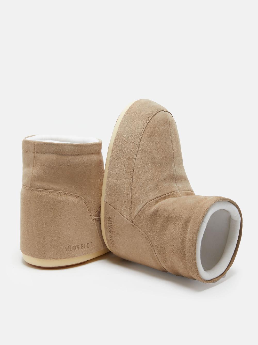 Moon Boot ICON LOW NOLACE BEIGE IN PELLE SCAMOSCIATA Spedizione Gratuita
