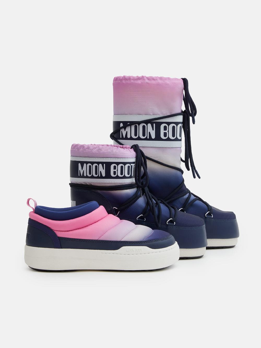 Moon Boot ICON LOW BLU CON STAMPA MOONRISE Qualità Garantita