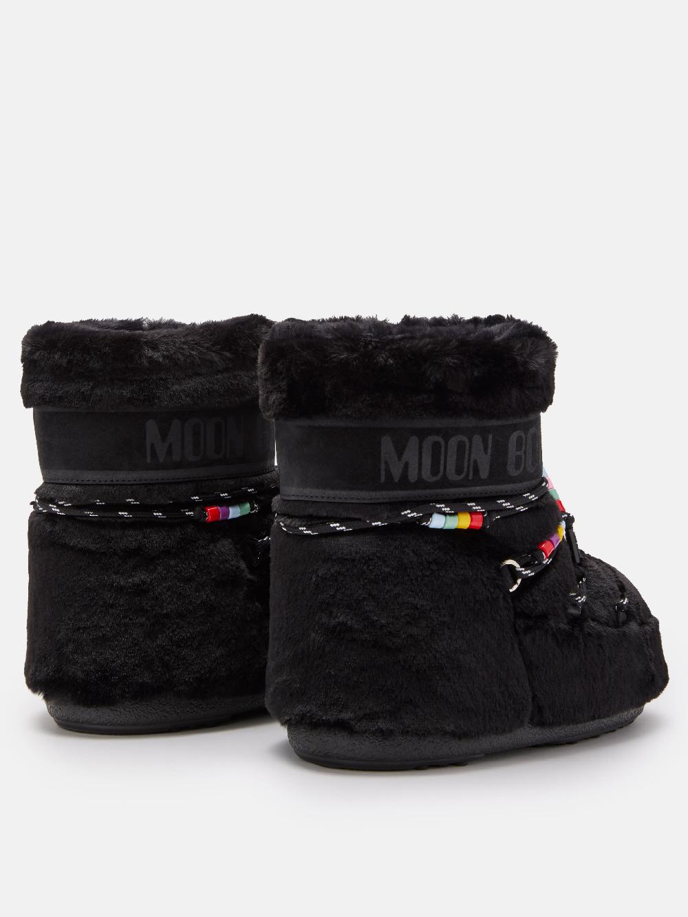 Moon Boot ICON LOW FAUX-FUR BEADS NERO Saldi Di Fabbrica