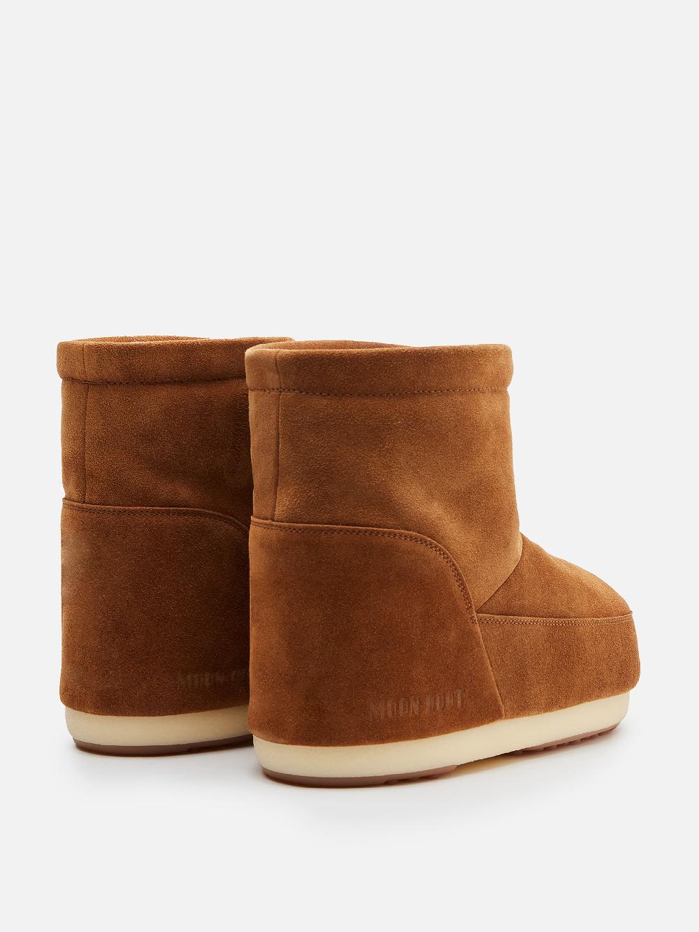 Moon Boot ICON LOW MARRONE IN PELLE SCAMOSCIATA SENZA LACCI Promozione
