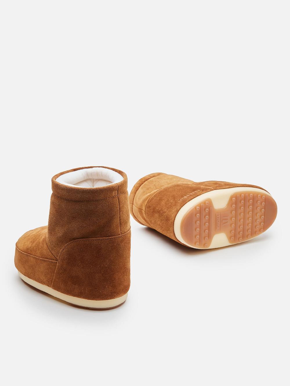 Moon Boot ICON LOW MARRONE IN PELLE SCAMOSCIATA SENZA LACCI Promozione