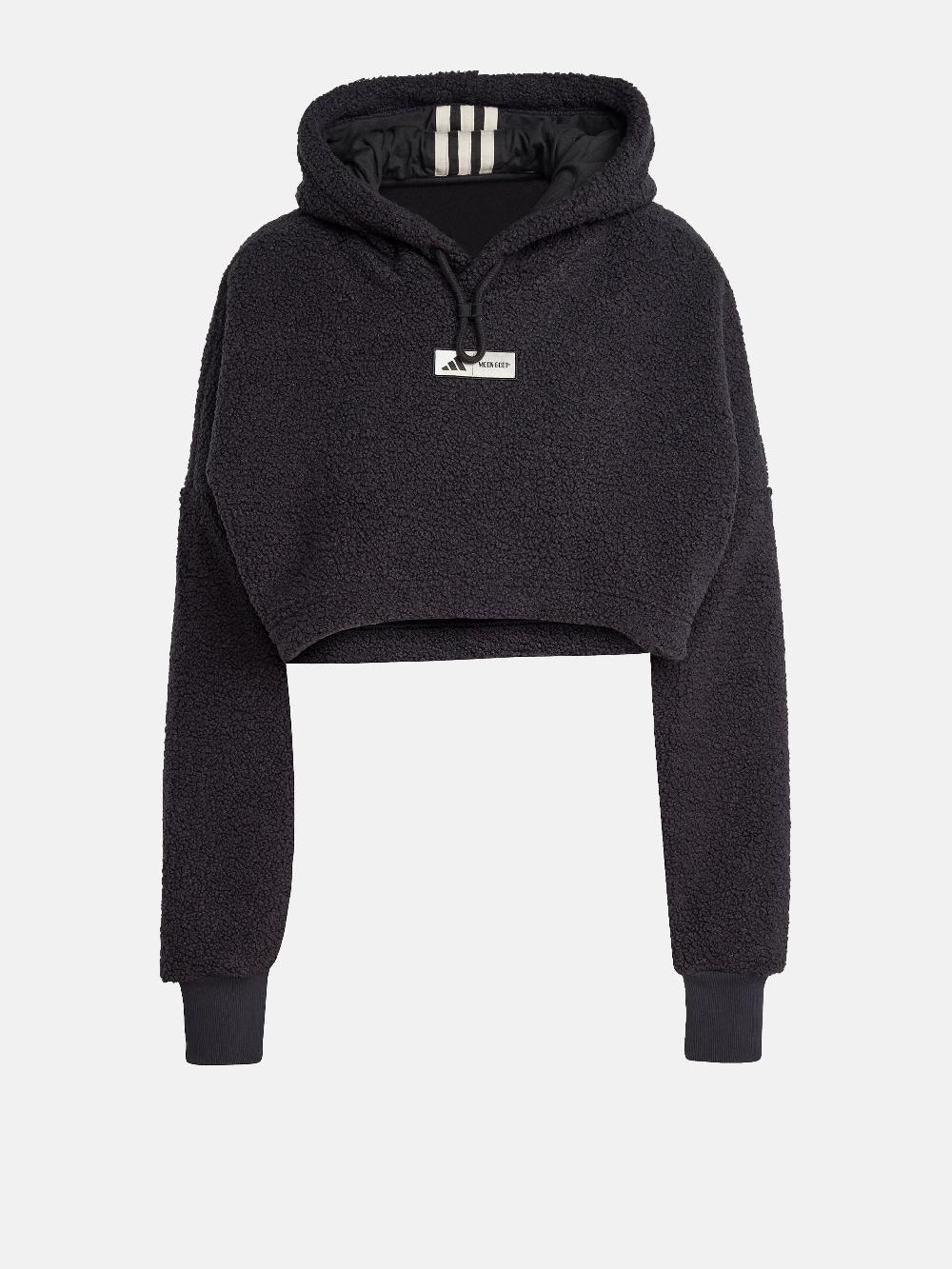 Moon Boot Felpa cropped nera con cappuccio adidas x Moon Boot Online