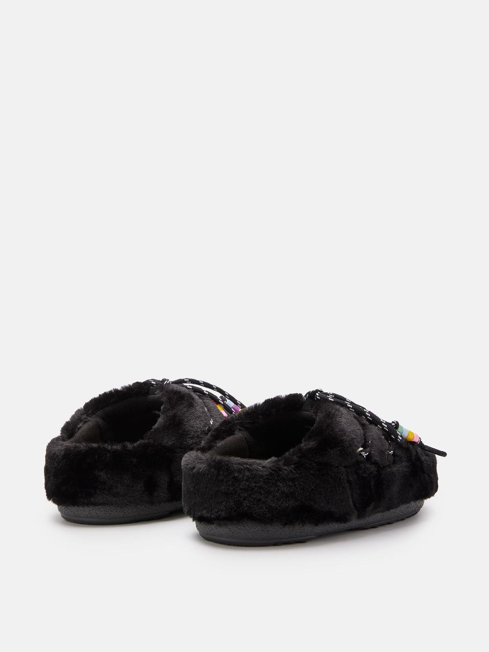 Moon Boot MULE FAUX-FUR BEADS NERO Italia