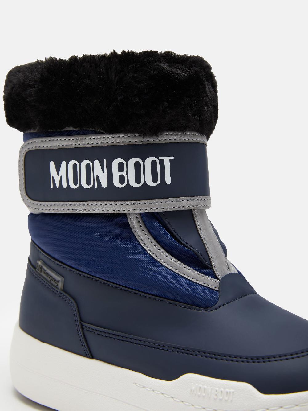 Moon Boot JUNIOR PARK BLU CON CHIUSURA A STRAPPO Fino Al -60%