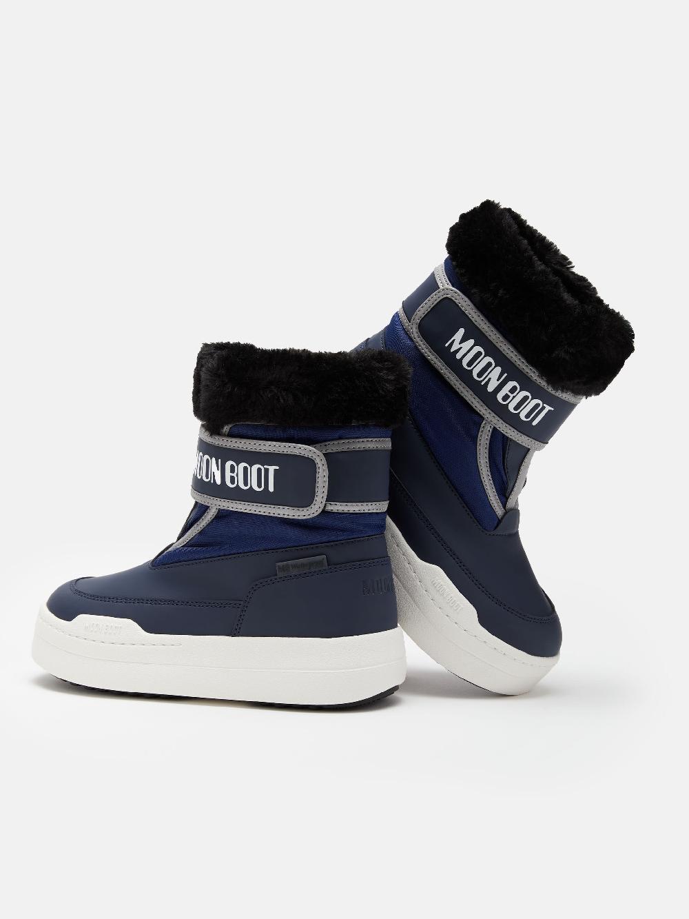 Moon Boot JUNIOR PARK BLU CON CHIUSURA A STRAPPO Fino Al -60%