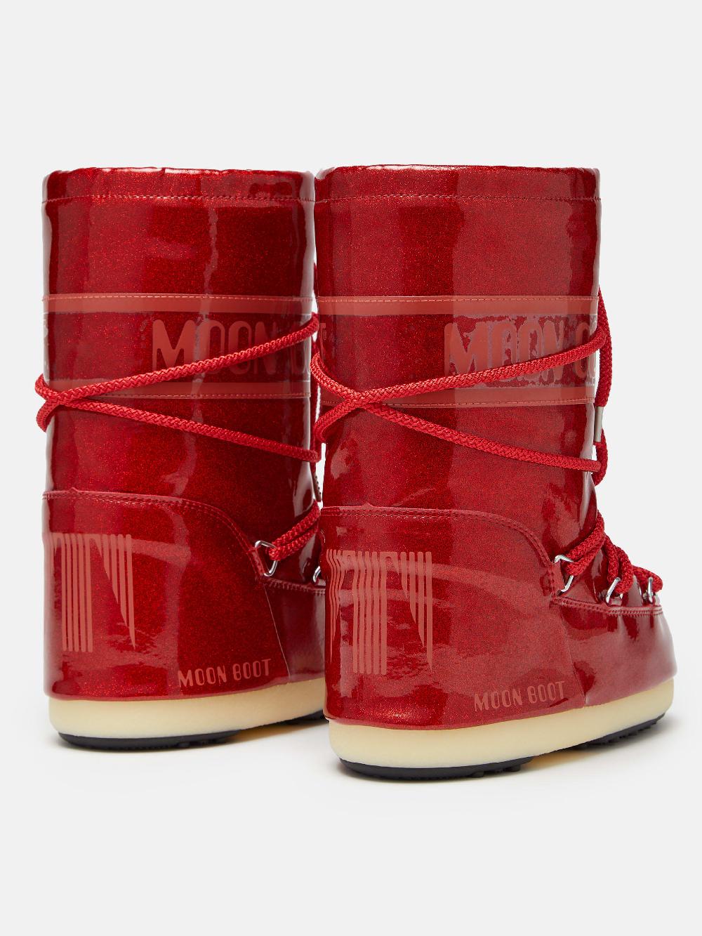 Moon Boot ICON JUNIOR GLITTER ROSSO Offerta
