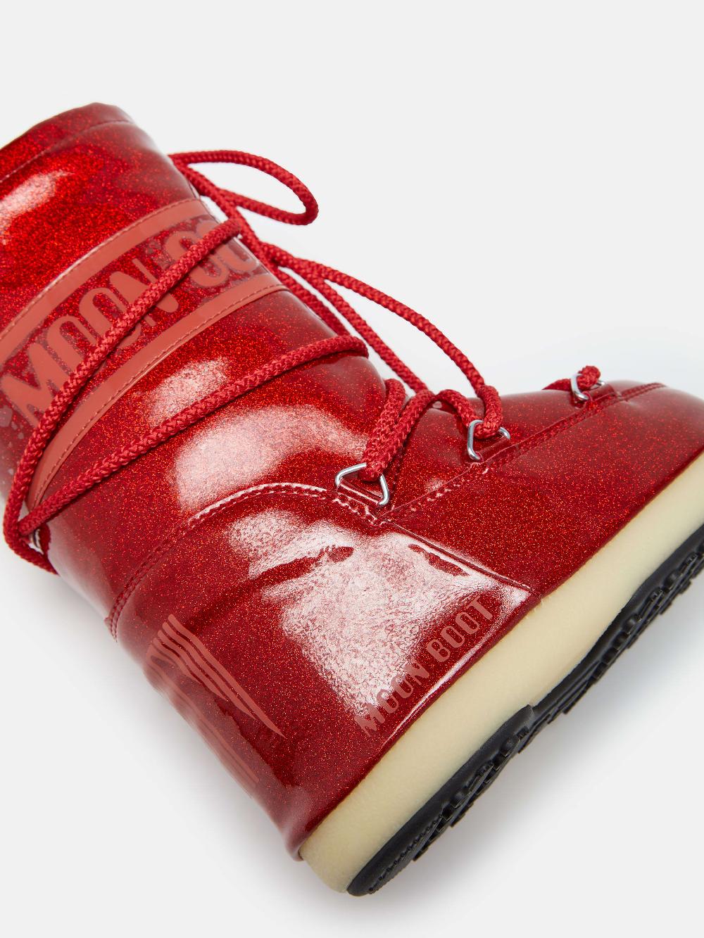 Moon Boot ICON JUNIOR GLITTER ROSSO Offerta
