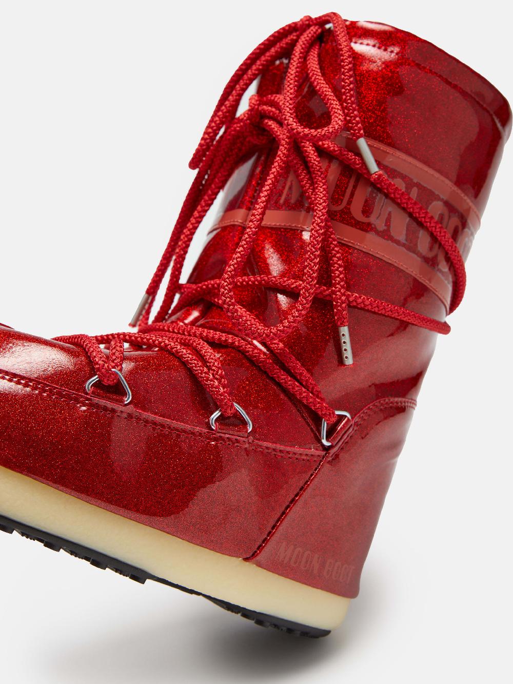 Moon Boot ICON JUNIOR GLITTER ROSSO Offerta