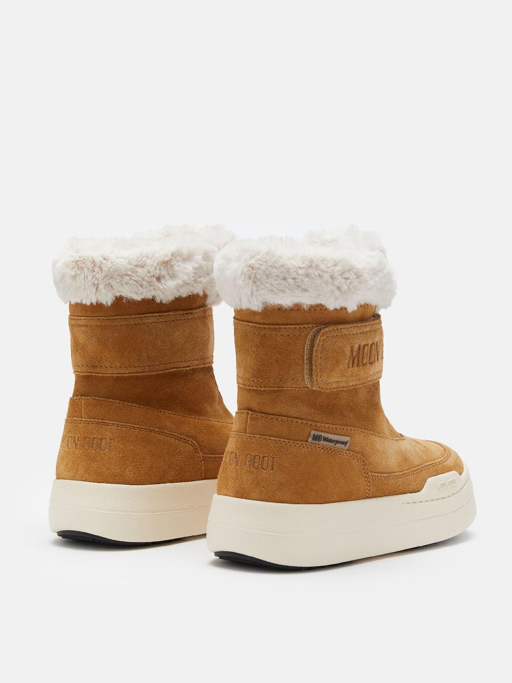 Moon Boot JUNIOR PARK NOCCIOLA IN PELLE SCAMOSCIATA CON CHIUSURA A STRAPPO In Linea