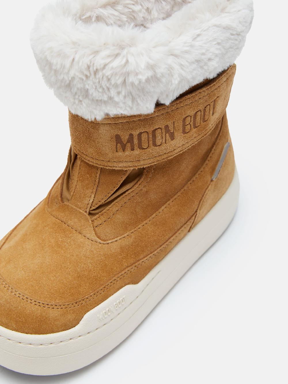Moon Boot JUNIOR PARK NOCCIOLA IN PELLE SCAMOSCIATA CON CHIUSURA A STRAPPO In Linea