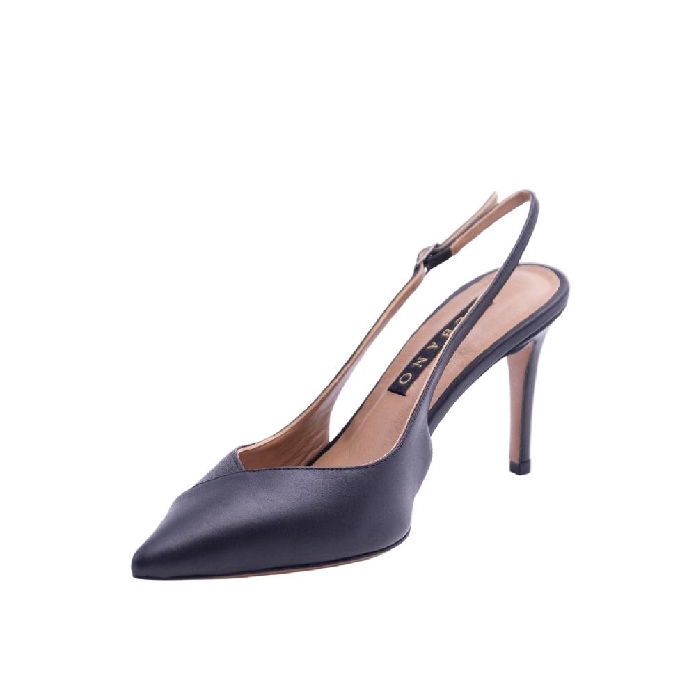 ALBANO Slingback pelle nera In Vendita